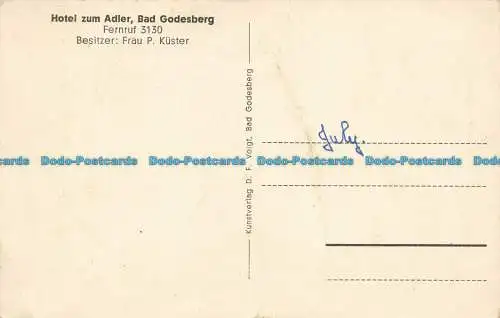 R647277 Bad Godesberg. Rhein. Hotel Zum Adler. D.F. Voigt