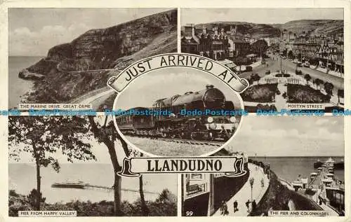 R647628 Gerade in Llandudno angekommen. Der Pier und die Kolonnaden. Multi View