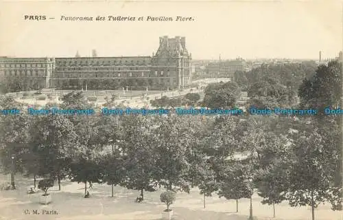 R647637 Paris. Tuilerienpanorama und Blumenpavillon. C.M