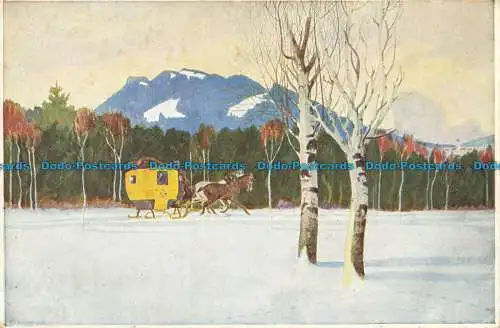 R647724 Pferd. Wald im Schnee. G. Hirth. Serie. XXIV. 6. Fuge. L. Hoess