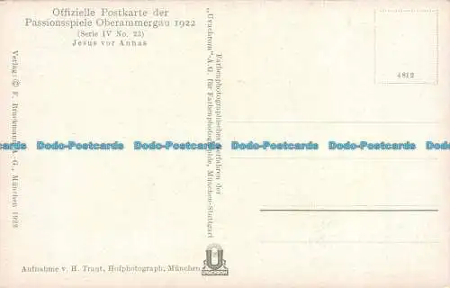 R144210 Postkarte. Jesus vor Hannas. F. Bruckmann. H. Traut