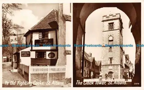 R144229 Ye Old Fighting Cocks St. Albans. Der Uhrturm. St. Albans. Foto Pre