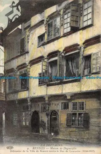 R144649 Die Bretagne. Rennes. Haus von Duguesclin. Nr. 9