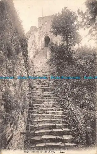 R145546 Carisbrooke Castle. Schritte, die zur Aufbewahrung führen. LL. Nr. 10. 1916