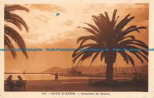 R144774 Côte d'Azur. Sonnenuntergang. Rostan und Munier. Nr. 50