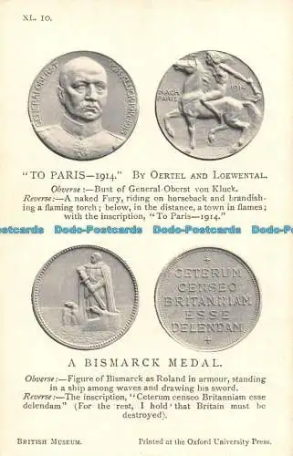 R144552 nach Paris. Von Oertel und Loewental eine Bismarck-Medaille