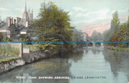 R144811 River Leam mit Adelaide Bridge Leamington. Der Blick auf London