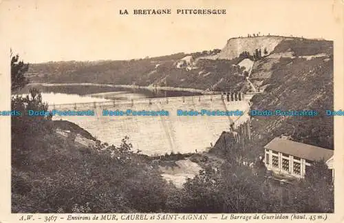 R144855 Umgebung der Mauer. Caurel und Saint Aignan. Der Staudamm von Guerledan. J. Krieg