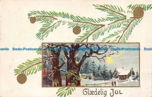 R145004 Glaedelig Jul. Winterszene