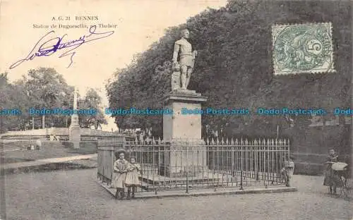 R145188 Rennes. Statue von Duguesclin im Thabor. 1907