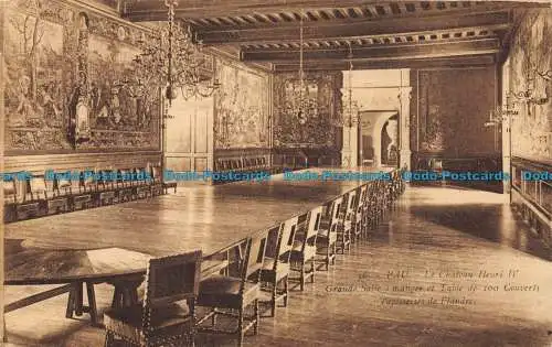 R146076 Pau. Das Schloss Heinrich IV. Großer Speisesaal und Tisch mit 100 Besteckplätzen