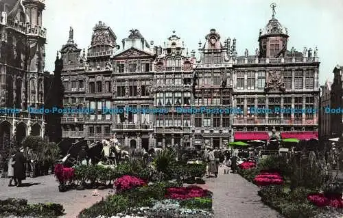 R145298 Brüssel. Marktplatz. Blumenmarkt. Laurent. 1955