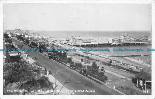 R146628 Promenadengärten und Pier. Clacton auf See. 1955