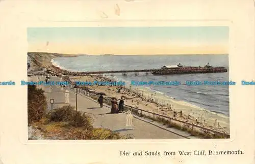 R146631 Pier und Sand von West Cliff. Bournemouth. 1908