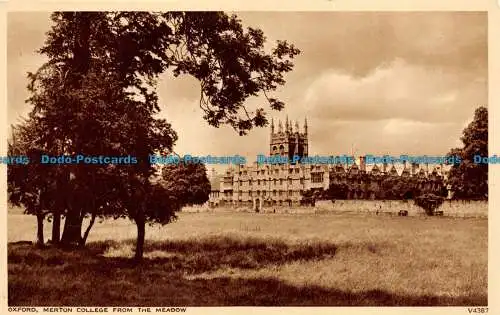 R145317 Oxford. Merton College von der Wiese. Photochrom. Nr. V4387