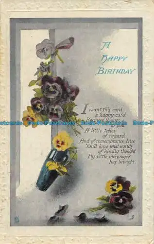 R147378 Grüße. Alles Gute zum Geburtstag. Blumen. Tuck. Edelstein. 1925