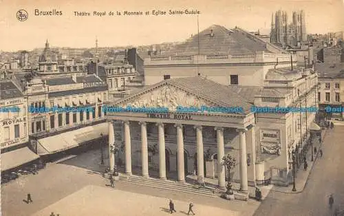 R146130 Brüssel. Königliches Münztheater und Kirche Sainte Gudule. Ern. Thi