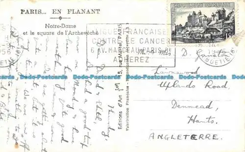 R147447 Paris am Flanant. Notre Dame und der Square de l Archeveche. D Art. 1956