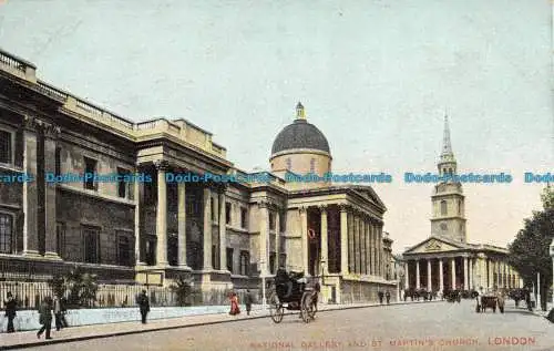 R148077 Nationalgalerie und St. Martins Kirche. London. E.F.A. London