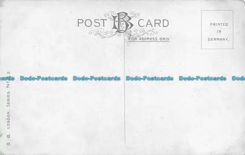 R148104 Alte Postkarte. Frau und Mann. B. B. London