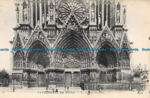 R148128 Kathedrale von Reims. Das große Portal. ND