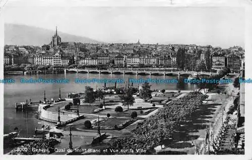 R148210 Genf. Quai du Mont Blanc und Blick auf die Stadt. Georges Jaeger. Nr. 3002.