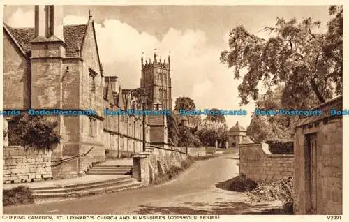 R146957 Chipping Campden St. Leonards Kirche und Almosenhäuser. Cotswold. Photochro