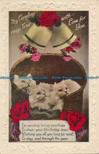 R148225 Meine Grußringe wahr mit Liebe zu dir. Katzen. 1933