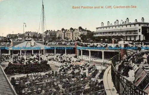 R147711 Bandpavillon und W. Cliff. Clacton auf See. Valentinstag. Farbton. 1923