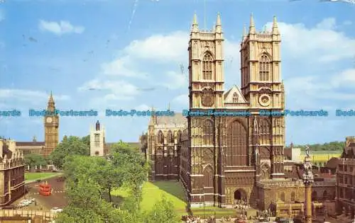 R148896 Westminster Abbey und Big Ben. London. 1966