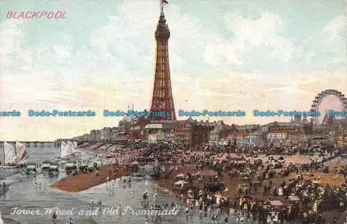 R147840 Blackpool. Turmrad und alte Promenade