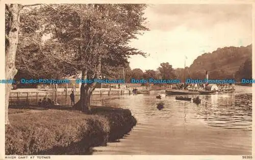 R148447 River Dart bei Totnes. Photochrom. Nr. 55355. 1954