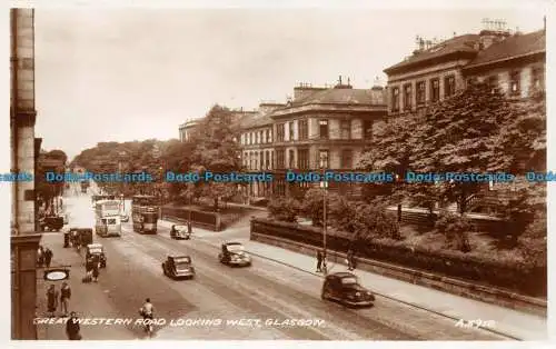 R148472 Great Western Road mit Blick nach Westen. Glasgow. Valentinstag. RP