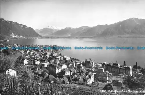 R148502 Montreux und die Dents du Midi. Leman Ganguin und Laubscher