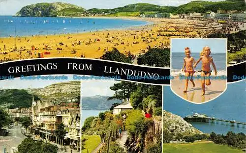 R149128 Grüße aus Llandudno. Multi-View. Bamforth. Farbglanz. 1976