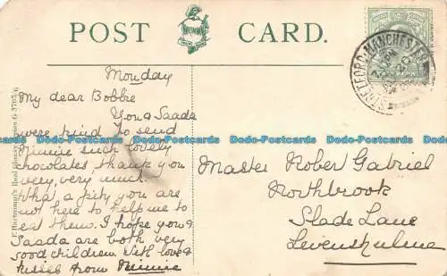 R149163 Alte Postkarte. Kind mit Welpen. Hartmann