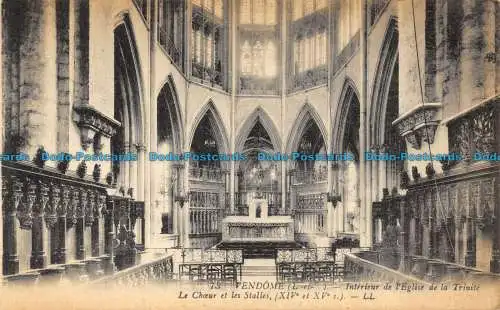 R149232 Vendome. Innenraum der Dreifaltigkeitskirche. Der Chor und die Staller.