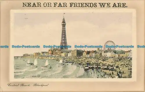 R149336 Central Beach. Blackpool. Valentinstag. 1912