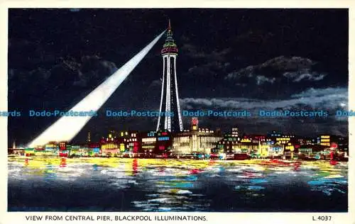 R149565 Blick vom Central Pier. Blackpool-Beleuchtungen. Nachts. Valentinstag. Geht