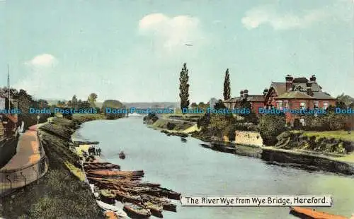 R149789 Der Fluss Wye von der Wye Bridge. Hereford Giesen Bros.