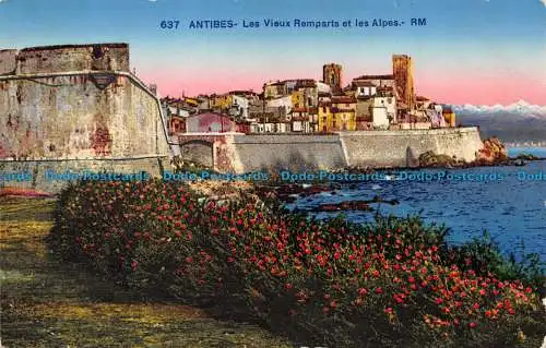 R149893 Antibes. Alte Stadtmauern und Alpen. RM. Nr. 637