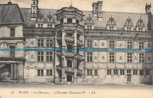 R149914 Blois. Das Schloss. L Treppe Franz I. LL. Nr. 15