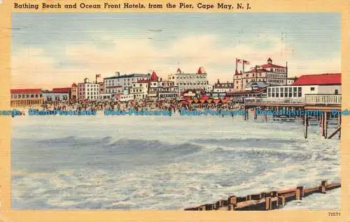 R150192 Hotels am Strand und am Meer vom Pier aus. Cape May. N.J. Tich