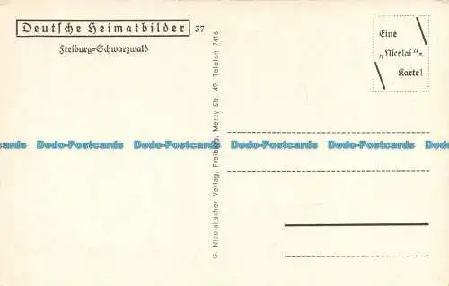 R150526 Deutsche Heimatbilder. Freiburg Schwarzwald. G. Nicholscher