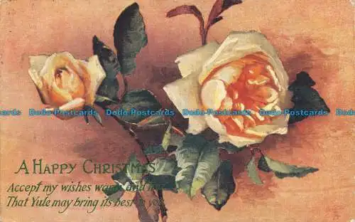 R150219 Grüße. Frohe Weihnachten. Rosa Rosen. Tuck. Öle. 1917