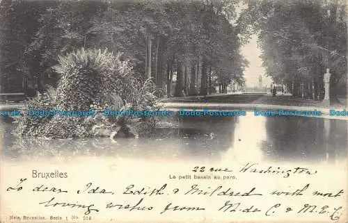 R150561 Brüssel. das kleine Becken im Park. Nels. 1902