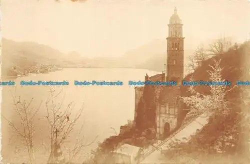 R150604 Lago li Lugano. Morcote. Kirche Sta. maria del Sasso und Portblick