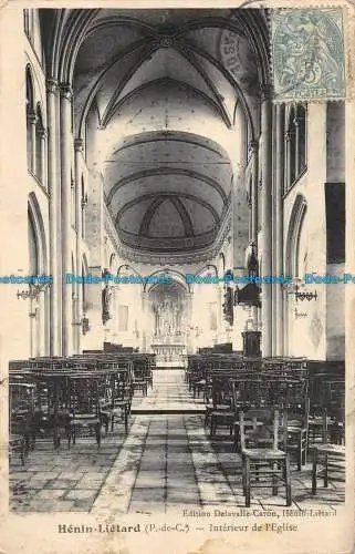 R150298 Henin Lietard. Innenraum der Kirche. 1906