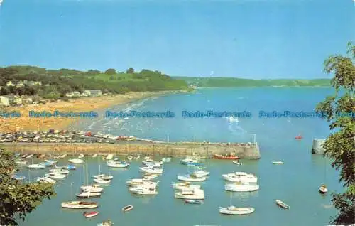 R151559 Strand und Hafen. Saundersfoot. Pembrokeshire. Jarrold. Cotman Farbe