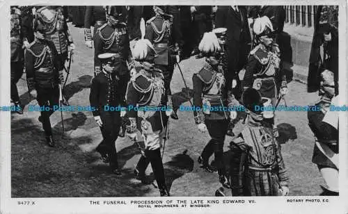 R150949 Der Trauerzug des verstorbenen Königs Edward VII. Royal Mourners bei Wi